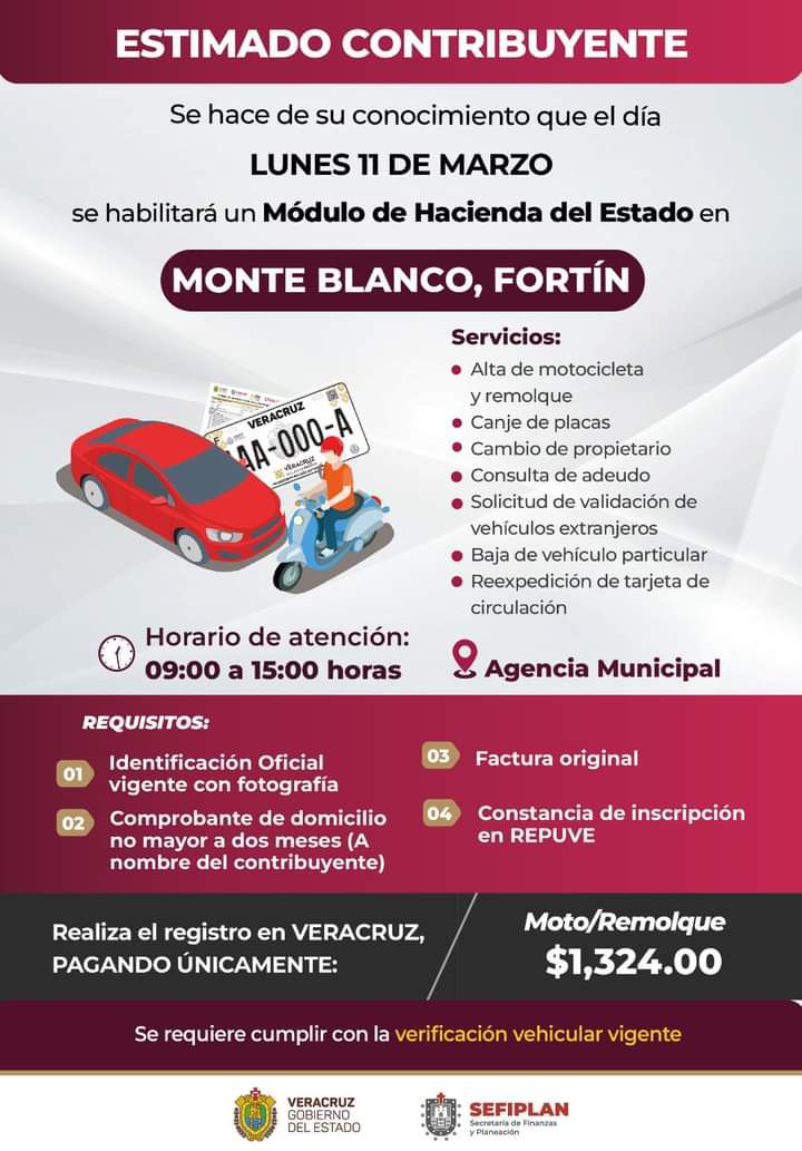 LLEGA MÓDULO DE HACIENDA A FORTÍN