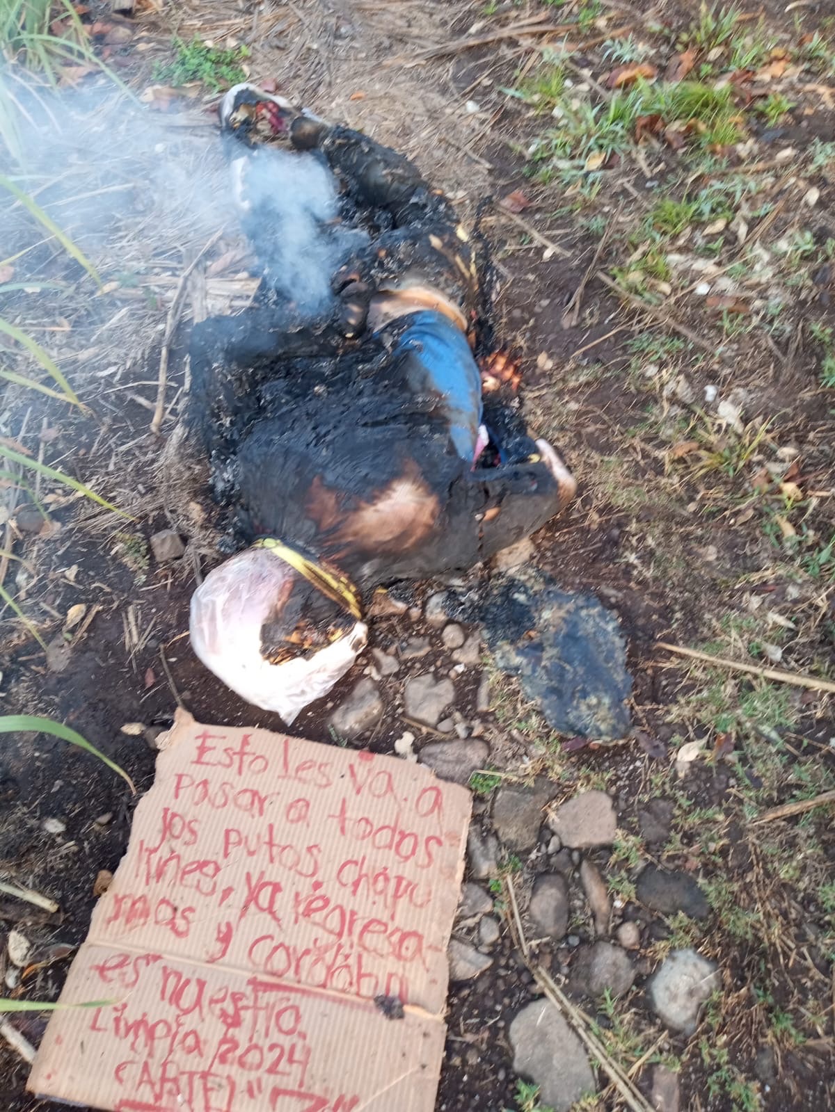 ABANDONAN CUERPO CALCINADO