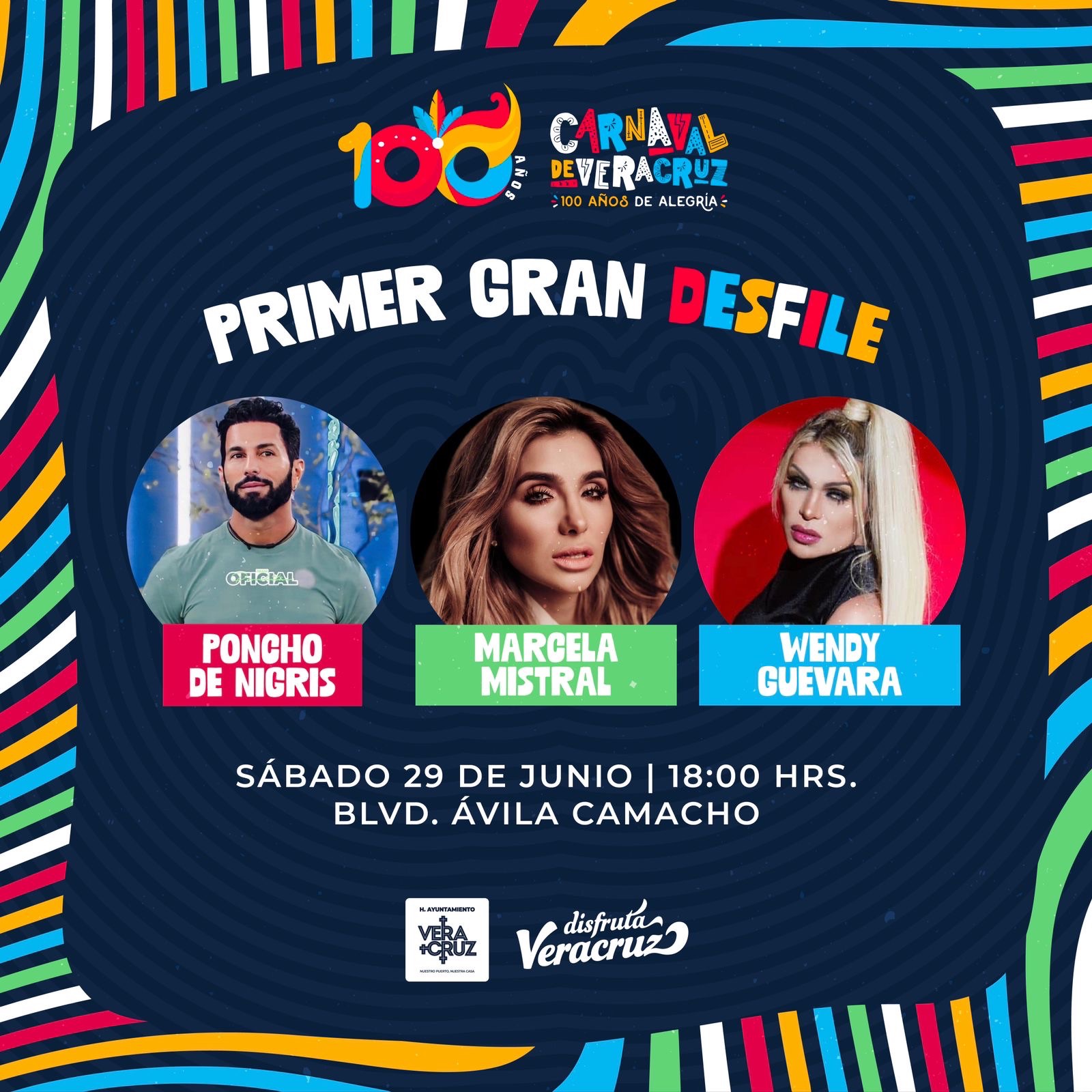Confirman que Wendy Guevara, Poncho De Nigris y Marcela Mistral participarán en el Primer Gran Desfile del Carnaval