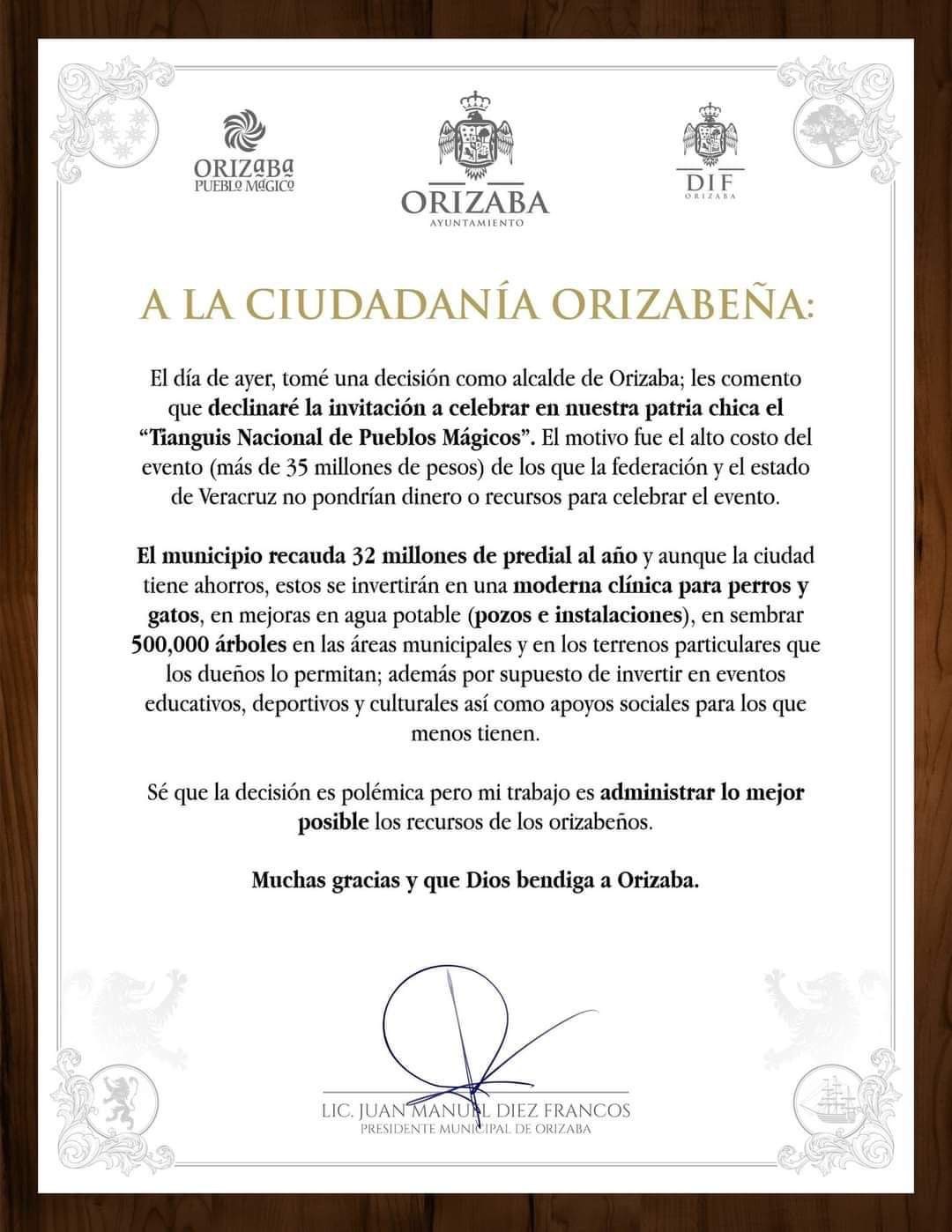 Reubican Tianguis Nacional de Pueblos Mágicos de Orizaba a Boca del Río