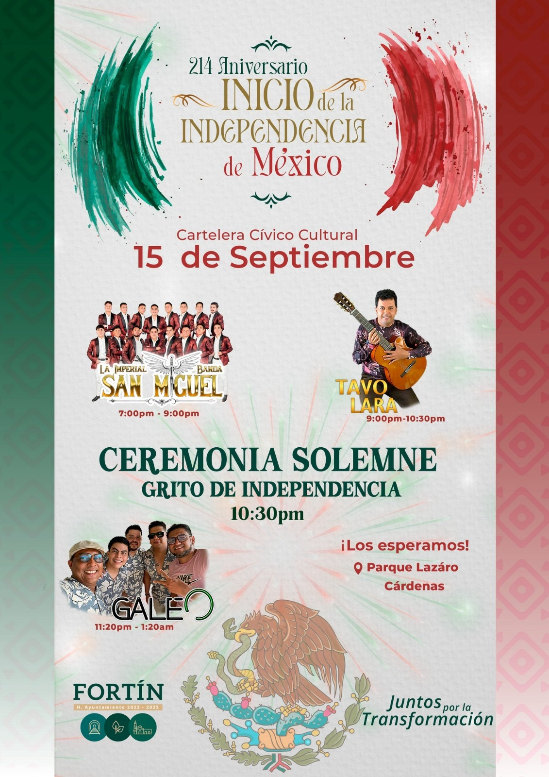 Todo listo para celebrar el Grito de Independencia en Fortín