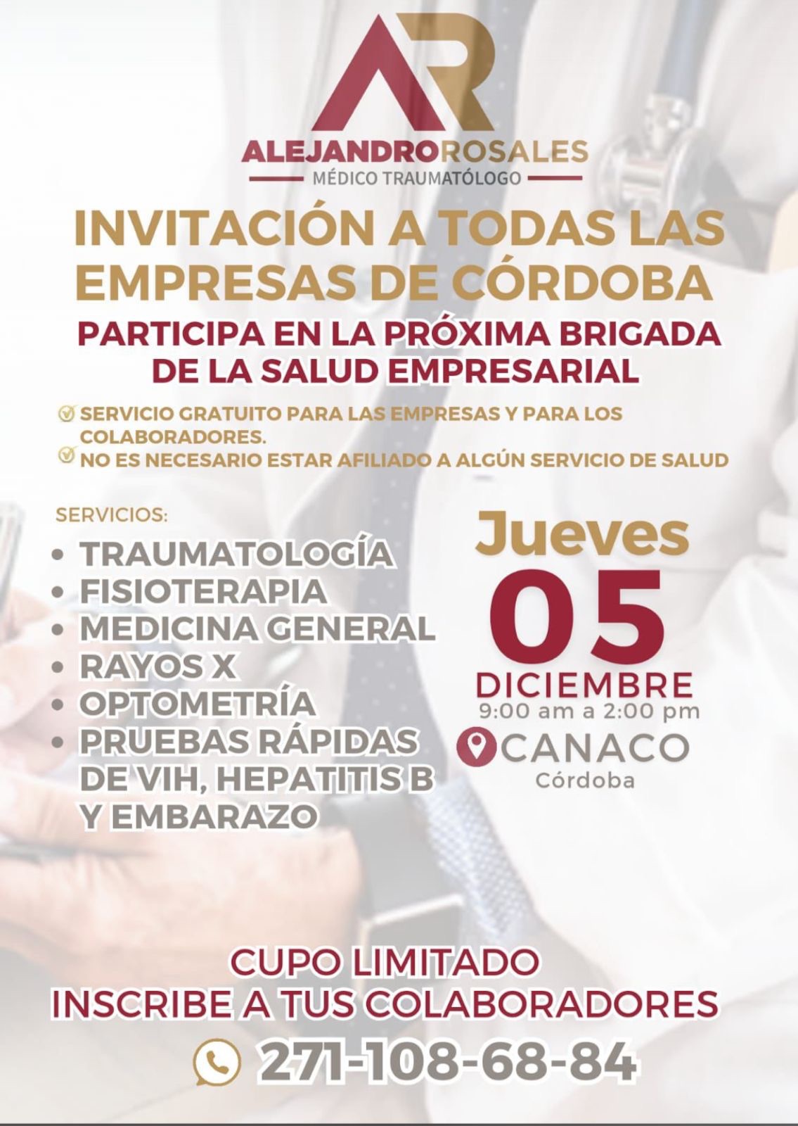 OTORGARÁ ALEJANDRO ROSALES BRIGADA MÉDICA GRATUITA