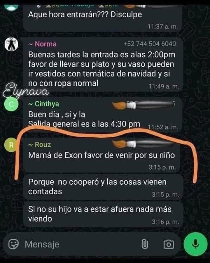 SACA A MENOR DEL AULA PORQUE NO COOPERÓ PARA LA POSADA