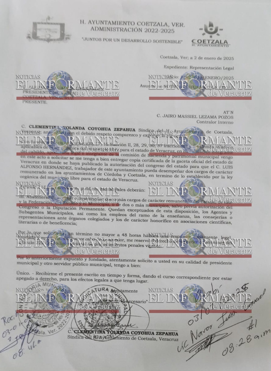 LUIS ALFONSO HERNÁNDEZ ESTARÍA DOBLETEANDO FUNCIONES