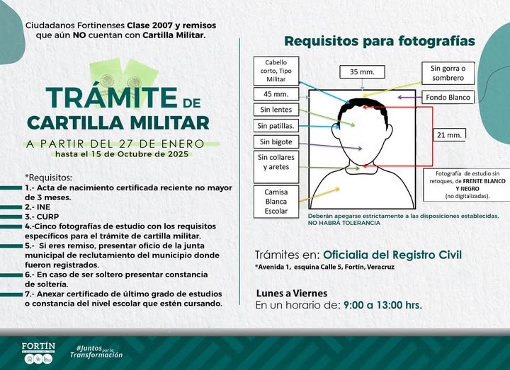 Trámite vigente de Cartilla Militar en oficinas del Registro Civil