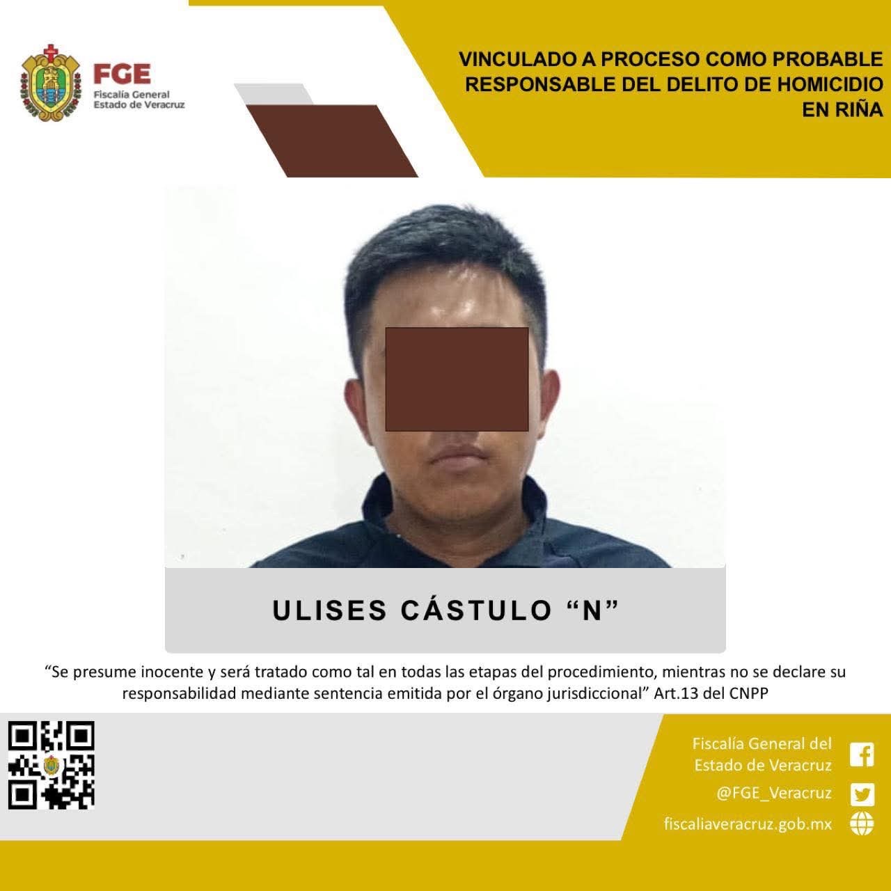 VINCULAN A PROCESO A POLICIA POR HOMICIDIO