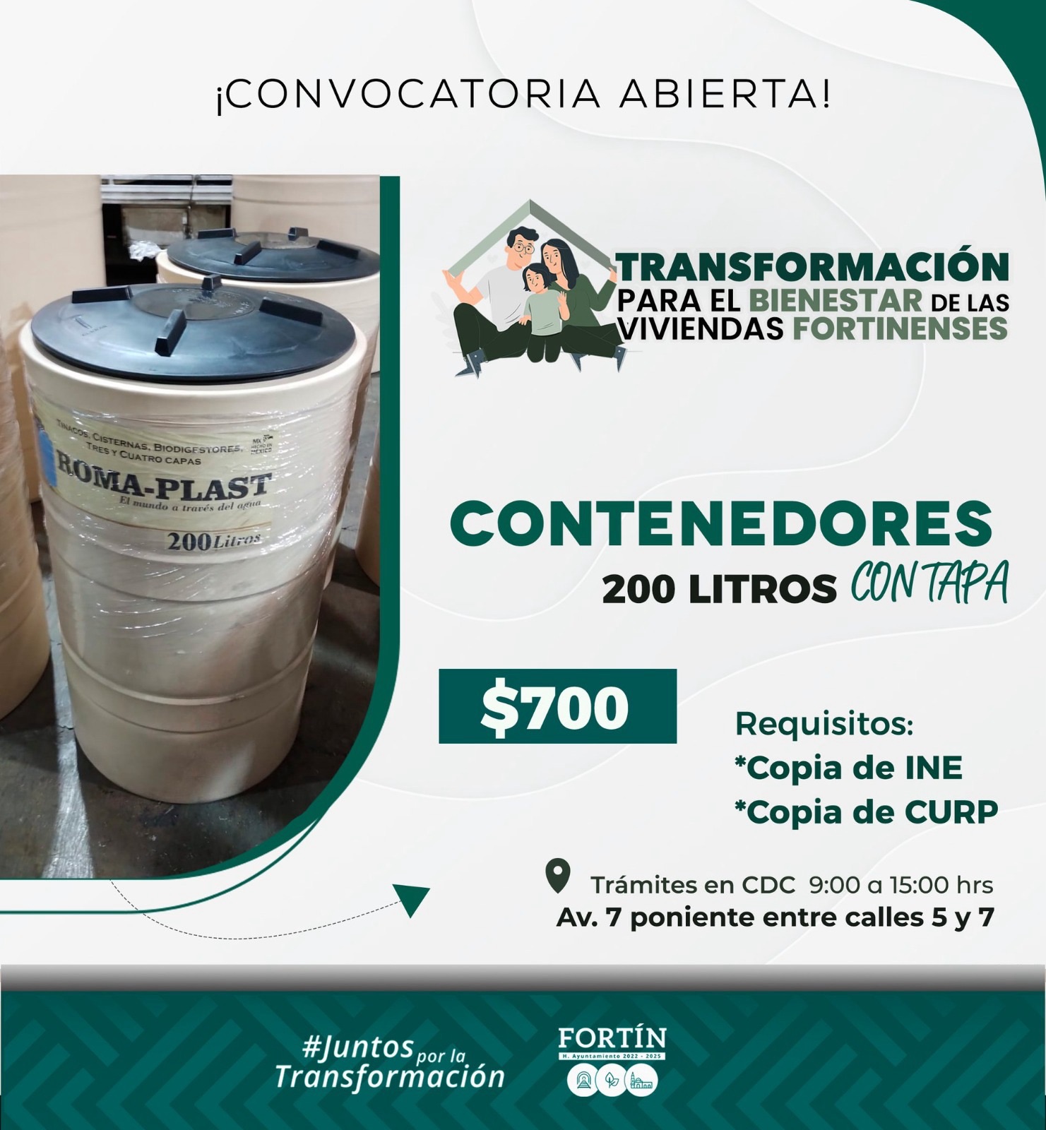 TRANSFORMACIÓN PARA VIVIENDAS FORTINENSES
