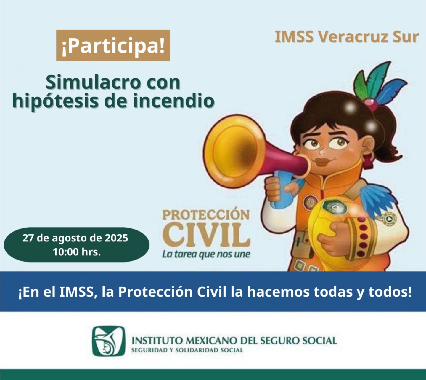 Realizará IMSS Veracruz Sur simulacro de incendio