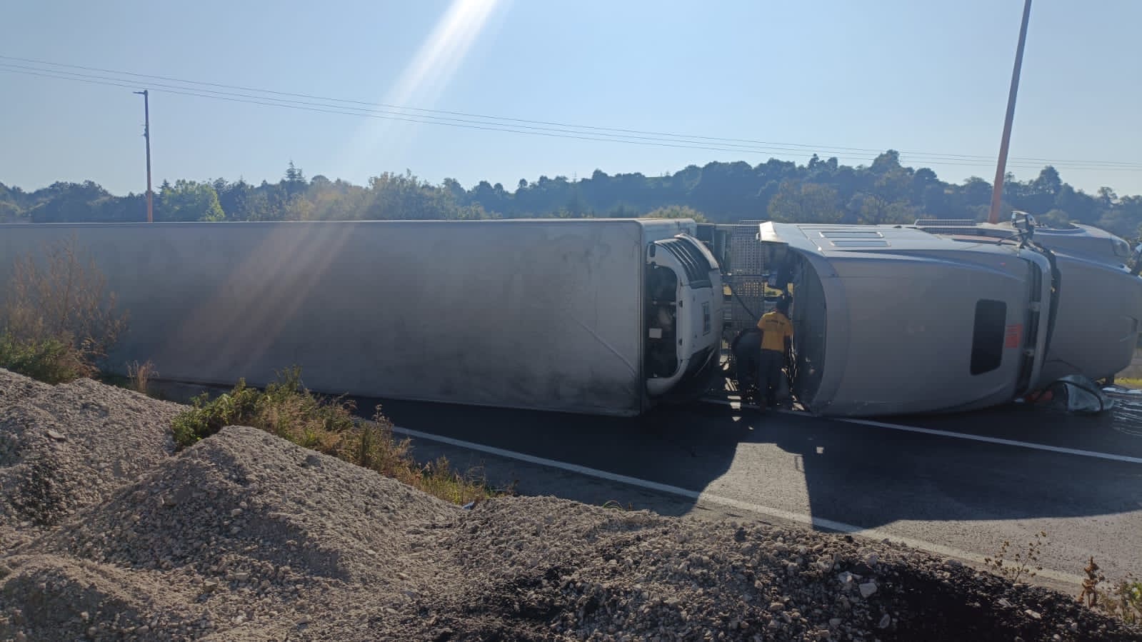 ROBAN CARGA DE PAVOS EN VOLCADURA