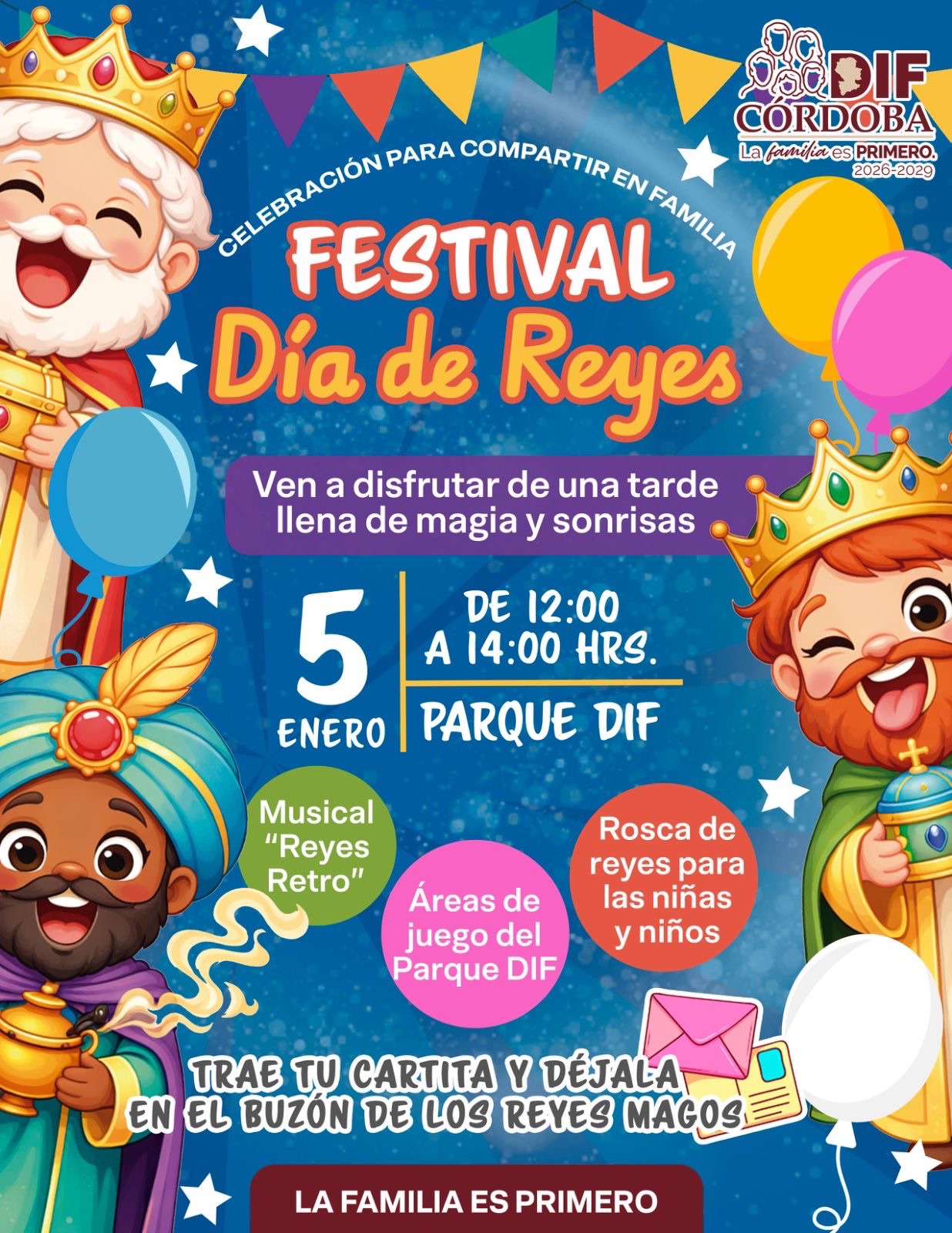 Reyes Magos recibirán cartas de niñas y niños cordobeses en el Parque DIF