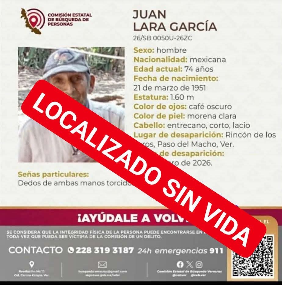 LOCALIZAN SIN VIDA A DESAPARECIDO