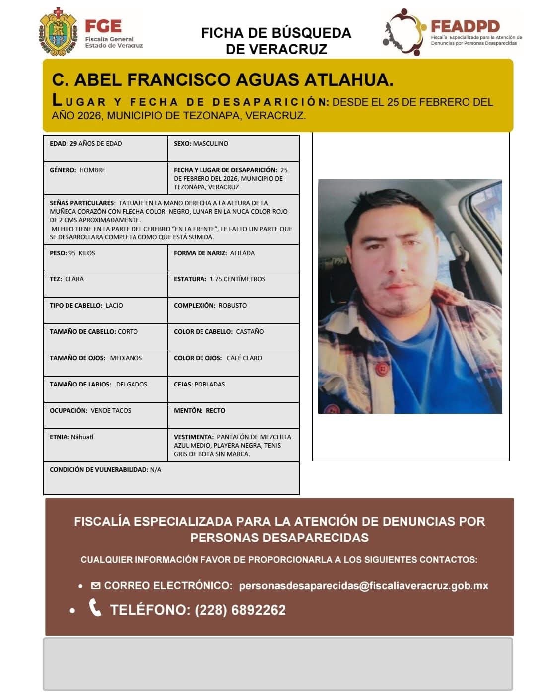 DESAPARECE SOBRINO DE EX DIPUTADO EJECUTADO